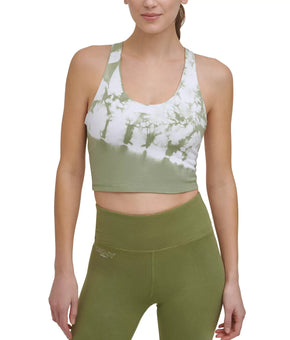 Dkny Sport Women's Tie-Dyed Long-Line Sports Bra Green Size XL MSRP $45