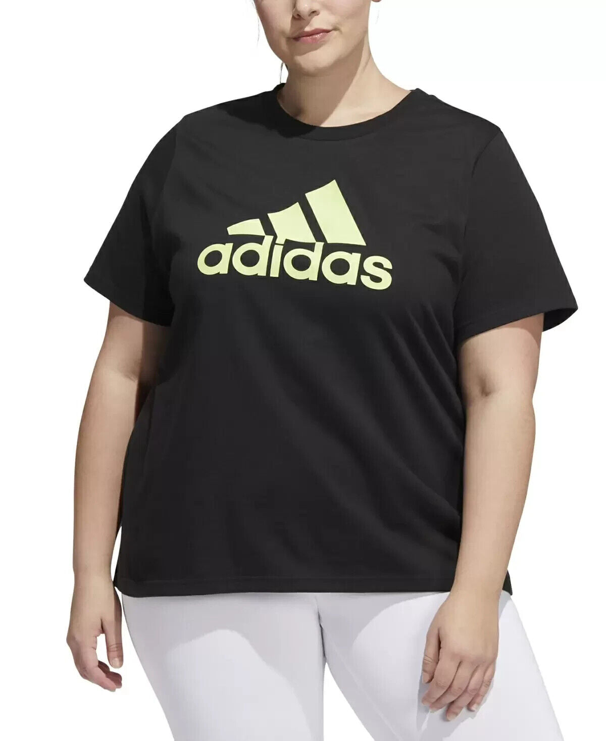 adidas Women s Cotton Logo T-Shirt Black Size 2X