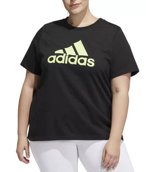 adidas Women s Cotton Logo T-Shirt Black Size 2X