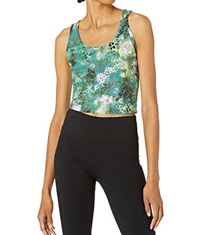 Calvin Klein Performance Women's Crop Top, Ice Leopard Bonsai, Size L