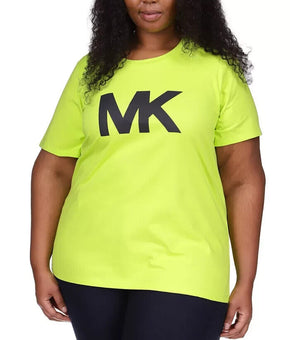 MICHAEL KORS Plus Size 2X MK Logo T-Shirt 100% organic cotton Green MSRP $64