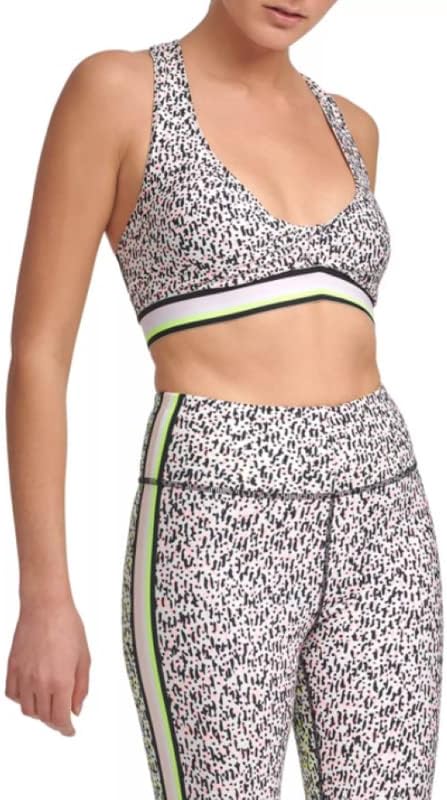 DKNY Sport Women's Printed Low-Impact Sports Bra (Atomic Confetti, X-Large) Size XL