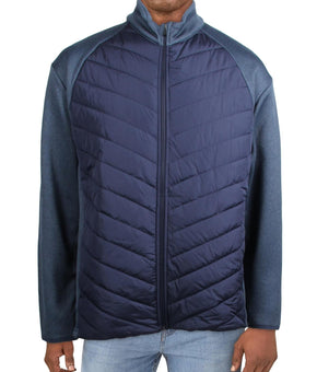 PGA Tour Mens Fleece Quilted Puffer Jacket Blue Size XL