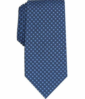 Perry Ellis Men's Neck Tie Blue One Size Cheffy Check Print Skinny Silk $55 #209