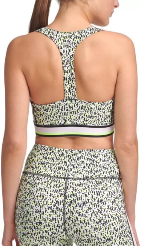 DKNY Sport Women's Printed Low-Impact Sports Bra (Atomic Confetti, X-Large) Size XL