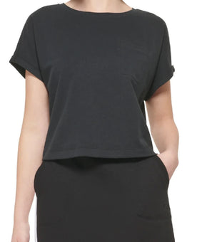 CALVIN KLEIN PERFORMANCE Bungee-Hem Pocket Cotton T-Shirt Black Size XL MSRP $40