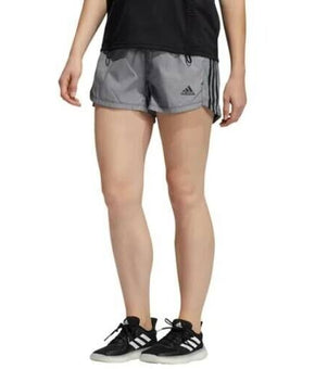 adidas Womens PrimeBlue Pacer Aeroready Shorts Gray Size M MSRP $40