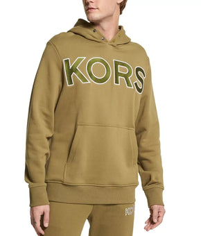 MICHAEL KORS Men's Oversized-Logo Hoodie Olive Green Size M MSRP $148