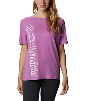Columbia Women's Bluebird Day Relaxed Crew Neck, Blossom Pink Heather Size 2X Plus