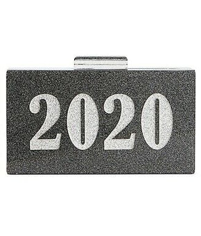INC New Year's Eve 2020 Box Gray Clutch Gliiter with strap Handbag