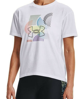 Under Armour Women's Logo Graphic-Print T-Shirt White size XS MSRP $35