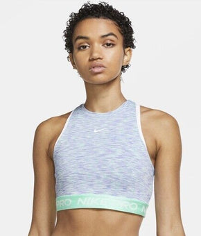 Nike womens Pro Space Dye Crop Tank Green Size Large