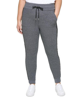 Calvin Klein Performance Womens Thermal High Rise Jogger Pants Plus Size 2X Gray