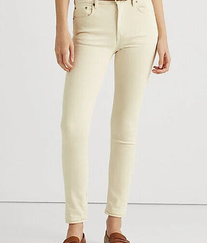 Ralph Lauren High-rise Skinny Ankle Jeans In Mascarpone Cream Wash Size 14 $100