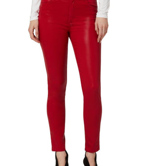 Joe's Womens Charlie Coated Ankle Skinny Jeans Red Size 24W MSRP $198