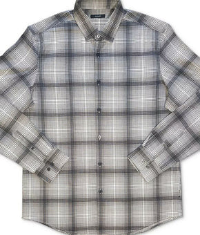 Alfani Men's Plaid Shirt White Black Size Small MSRP $65