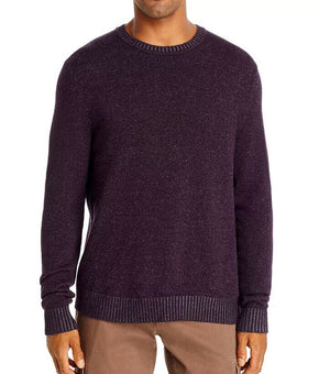 Dylan Gray Men Sweater Plaited Crewneck Waffle-Tight Knit Purple Size L $198
