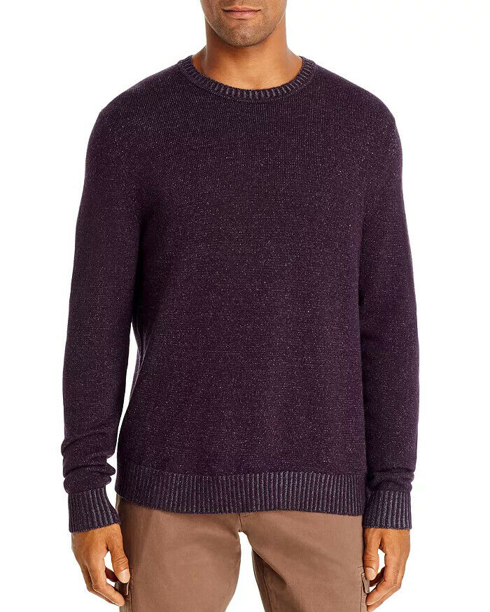 Dylan Gray Men Sweater Plaited Crewneck Waffle-Tight Knit Purple Size XL $198