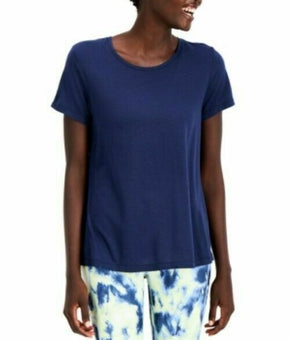 Ideology Mesh-Back T-Shirt womens navy Blue Size XS MSRP $20