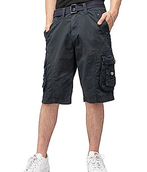 X-Ray Men's Belted Snap Detail Cargo Shorts Navy Blue Size Size 32