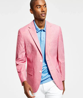 Tommy Hilfiger Men's Modern-Fit Chambray Blazer Pink Size 44S MSRP $295