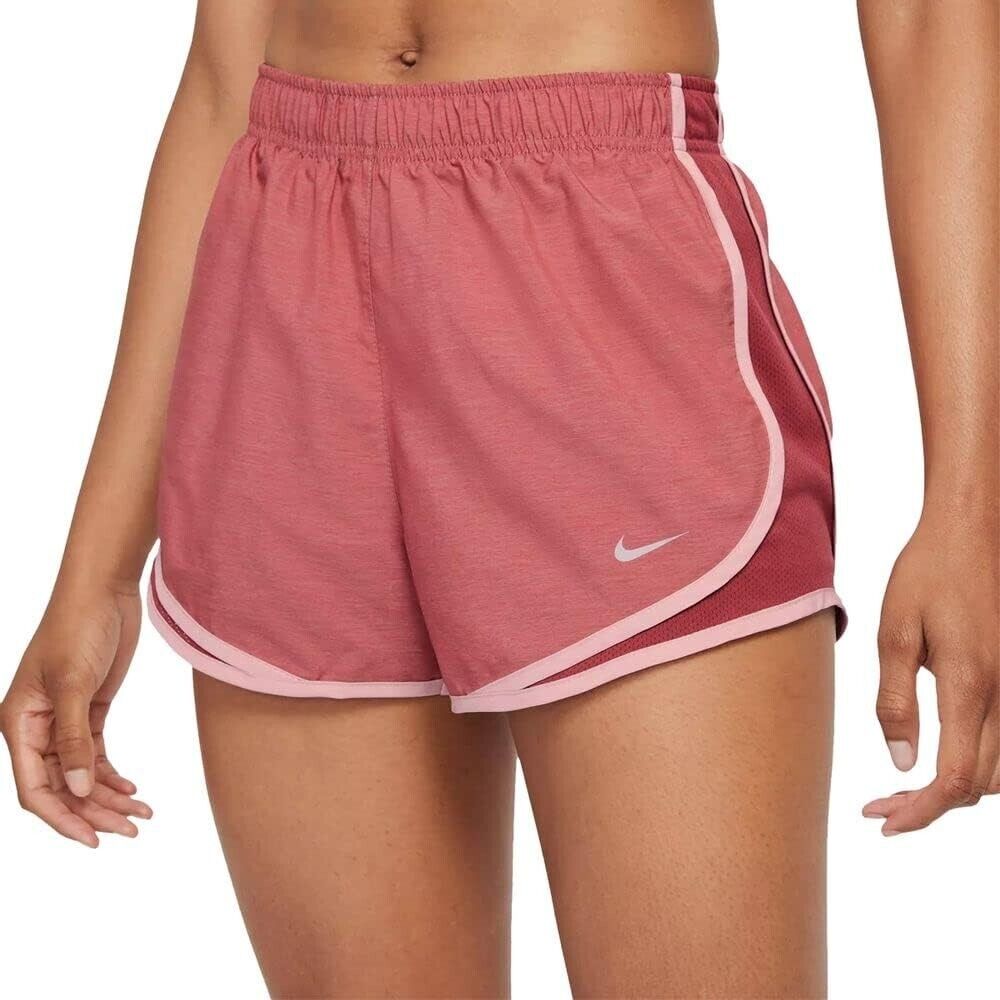 Nike Women's Dri-fit Solid Tempo Running Shorts Red Brown Size M