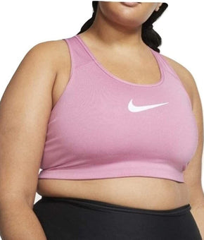 Nike Women's Swoosh Compression Bra Plus Size, Laser Pink/White, 1X