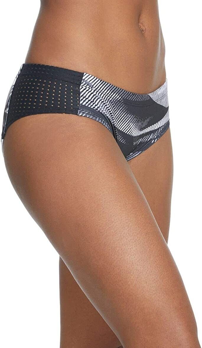 Nike Line Up Printed Hipster Bikini Bottoms MSRP $54 Size XL Black White
