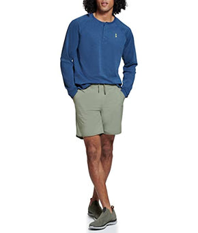 BASS OUTDOOR Men's Standard Henley Long Sleeve Shirt, Ensign Blue, XL