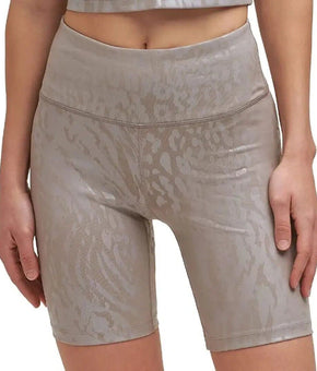 Calvin Klein Performance Women's Printed Bike Shorts Gray Size L