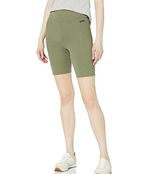Calvin Klein Jeans Women's Micro Rib Bike Short, Bonsai, Extra Small
