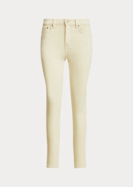 Ralph Lauren High-rise Skinny Ankle Jeans In Mascarpone Cream Wash Size 14 $100