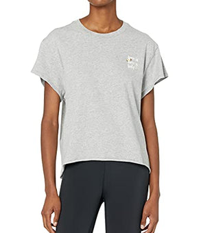 Bandier x Sincerely Jules_The Aster Tee Vintage Heather Grey Embroidered Size XS