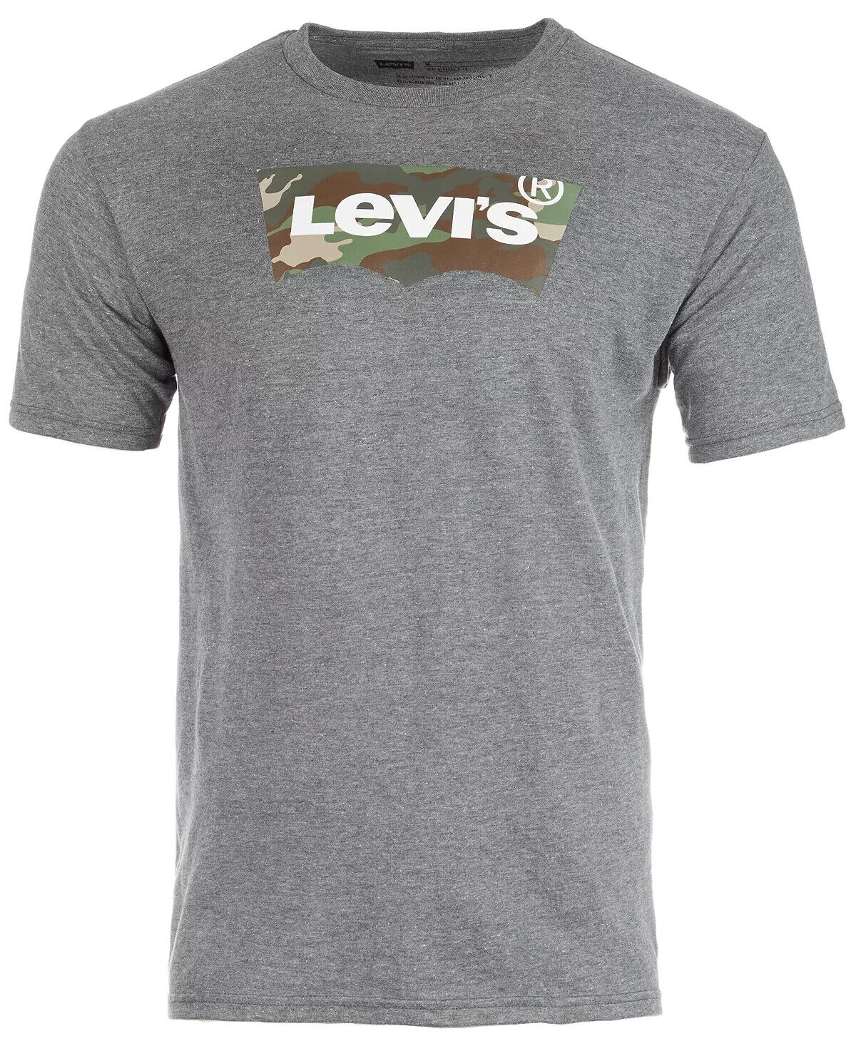 LEVI'S Men's Camo Batwing Logo-Print T-Shirt Gray Size M