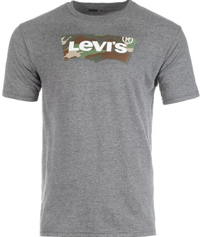 LEVI'S Men's Camo Batwing Logo-Print T-Shirt Gray Size M
