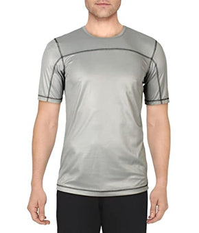adidas Mens Fitness Workout Short Sleeve Shirts & Tops Gray S