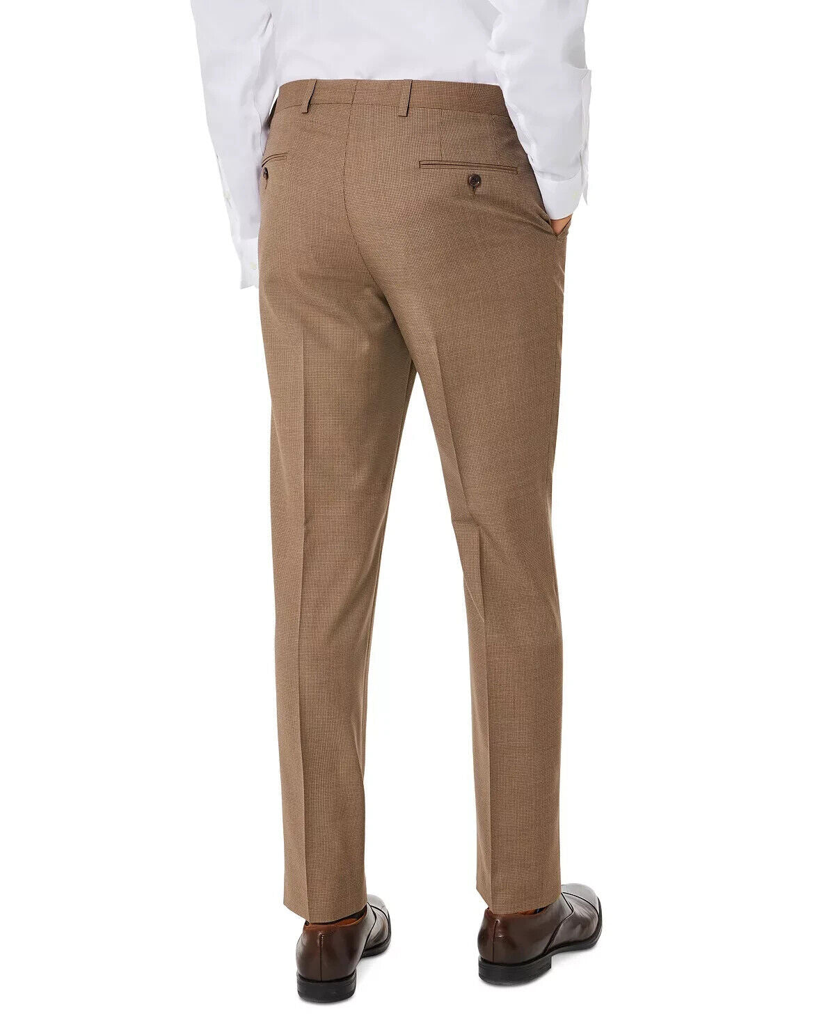 LAUREN RALPH LAUREN Ultraflex Stretch Houndstooth Pants Brown Size 44x30 $190