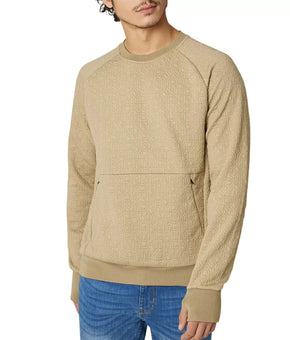 DKNY Men's Yosemite Logo Jacquard Sweatshirt Dune Beige Size XL MSRP $80