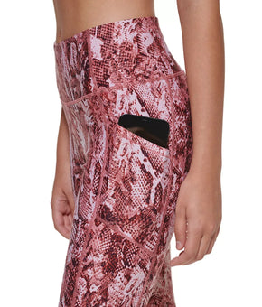 CALVIN KLEIN PERFORMANCE Printed High-Waist 7/8 Length Leggings Pink Size XL $60