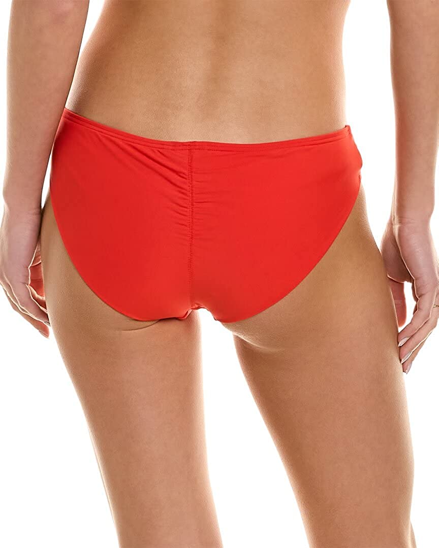 Vince Camuto Women's Shirred Smooth FIT Cheeky Bikini Bottom, Orange, Size L