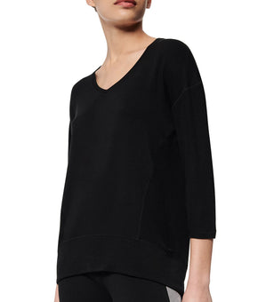 Marc New York Peaceful Yoga 3/4-Sleeve T-Shirt Womens black Size S MSRP $59