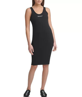 Dkny Sport Women's Embellished Logo Tank Dress Black Size XL MSRP $60