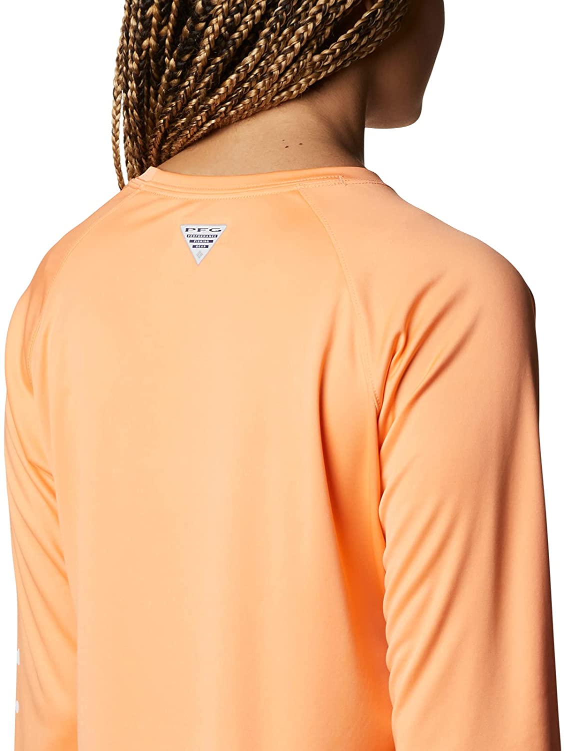 Columbia Womens PFG Tidal Tee II UPF 50 Long Sleeve Fishing Shirt Size XL Orange