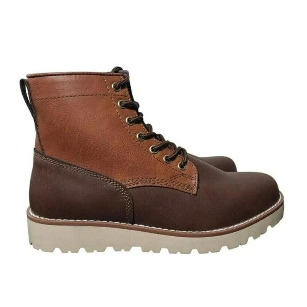 Sun + Stone Men's Wilder Solid Lug Sole Boots -Brown- Size 9M