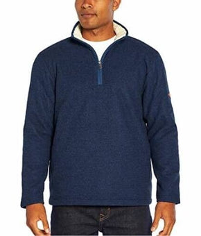 Orvis Brighton Mens Sherpa Lined 1/4 Zip Pullover Sweater Navy Size Large