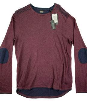 Buffalo David Bitton Warell Men's Sweater Burgundy Wine Red Navy Size M