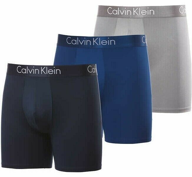 Calvin Klein 3PK Men's Boxer Briefs Underwear Super Soft Blue combo Size XL