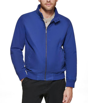 Club Room Men's Regular-Fit Solid Bomber Jacket in Navy-Size L Blue