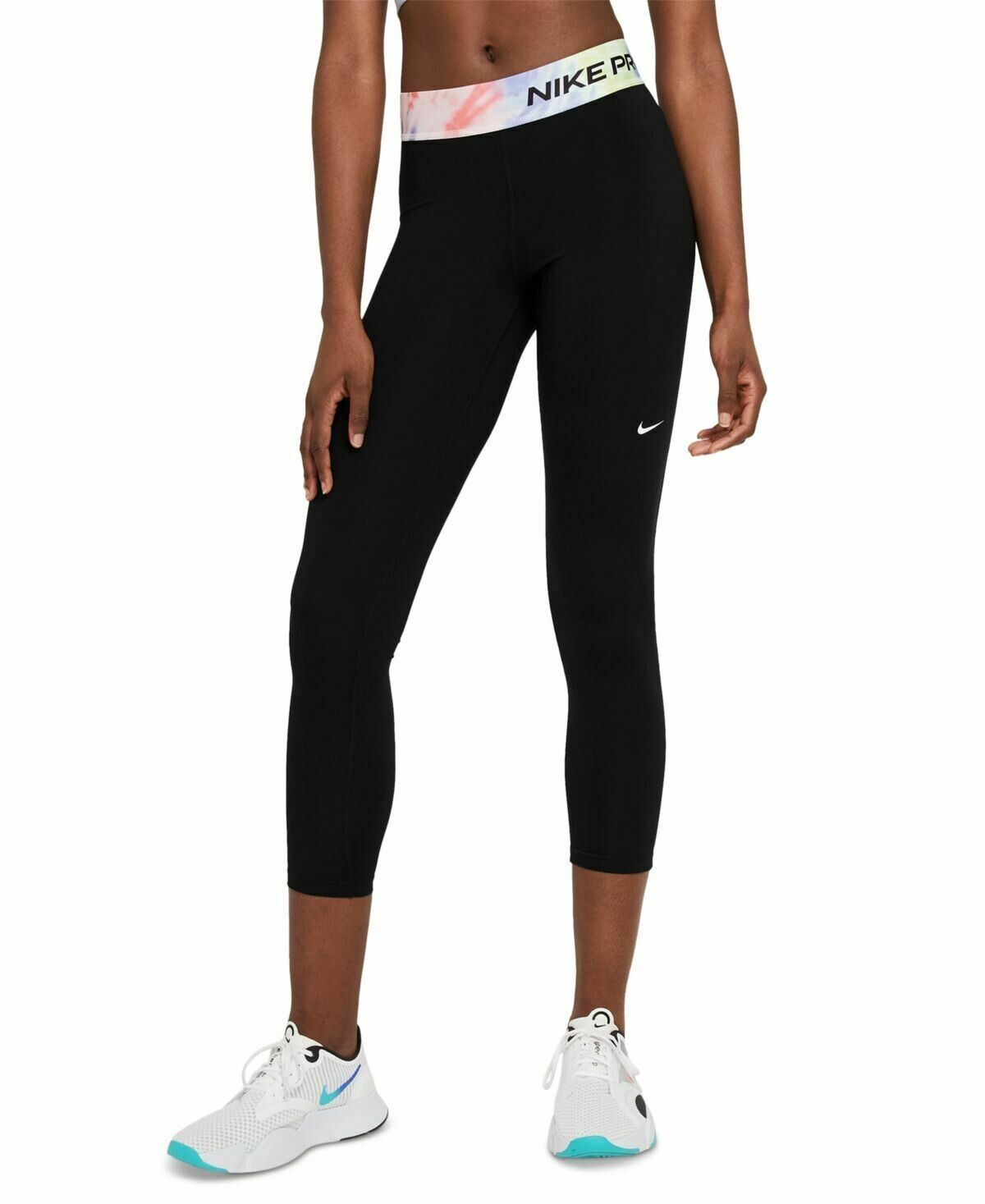 Nike Printed-Waist Logo 7/8 Length Leggings Womens black Size XS MSRP $55