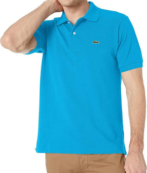 Lacoste Mens Pique Button Placket Polo Blue Size M MSRP $98